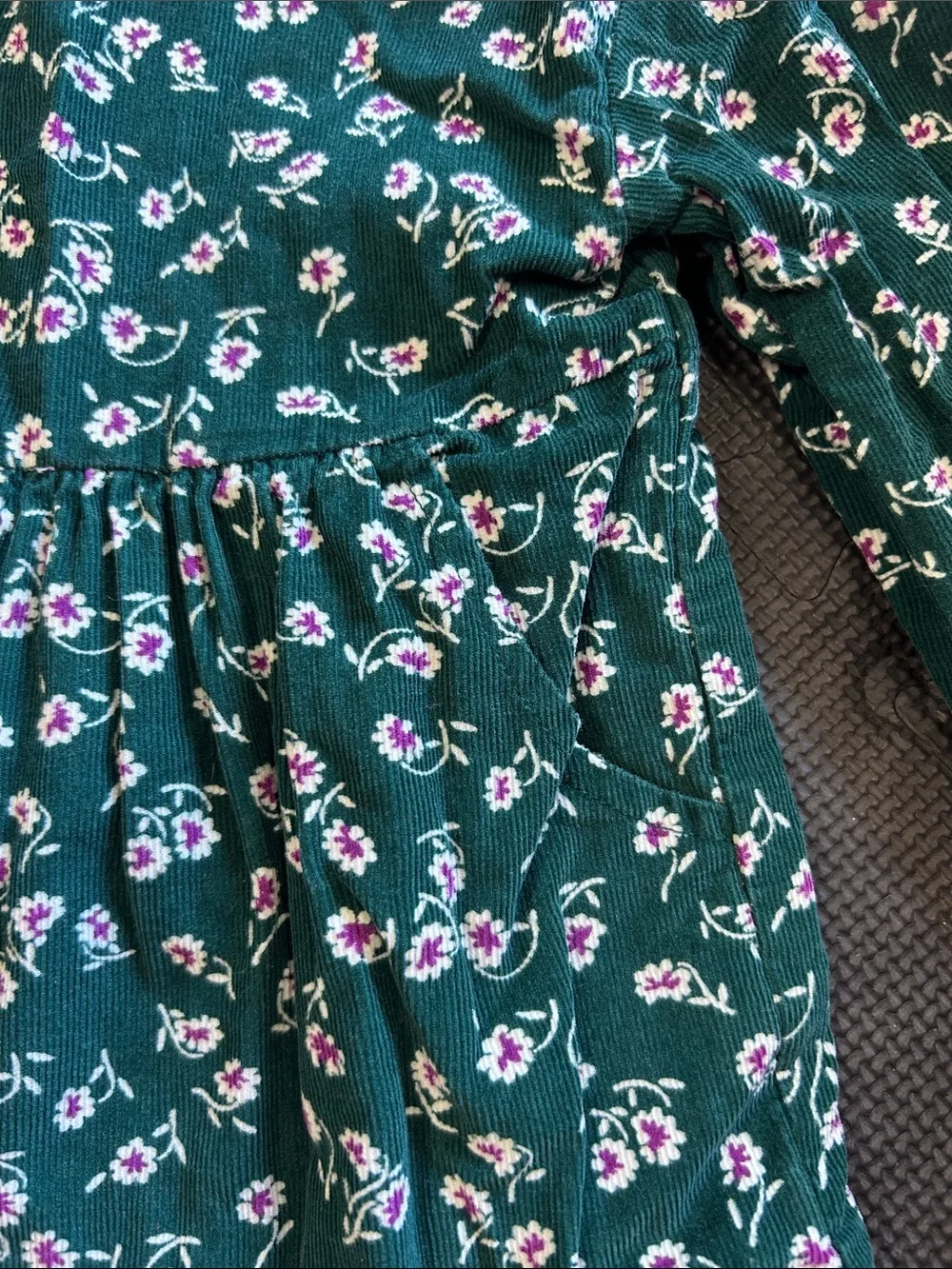 Gap Girls' Green Floral Long-Sleeve Dress